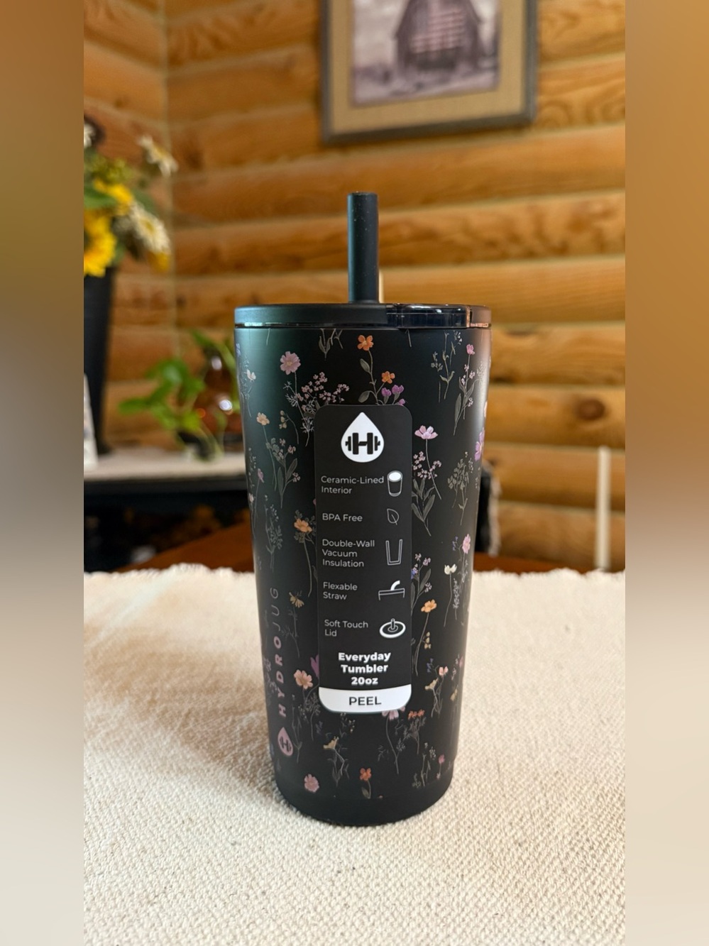 MIDNIGHT FLORAL HydroJug 20oz Everyday Tumbler • leakproof